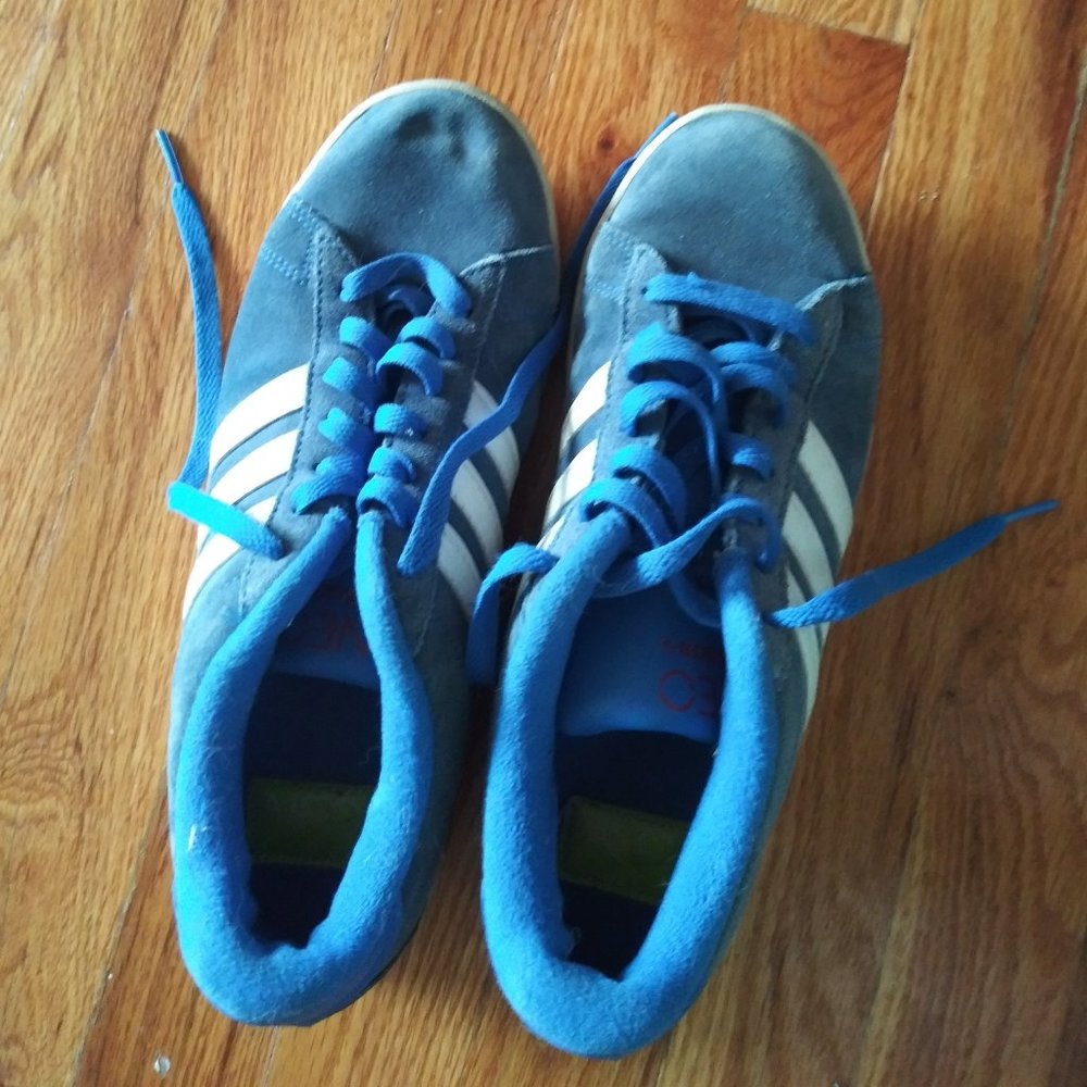 Adidas Neo Size 7 Blue Suede Sneakers